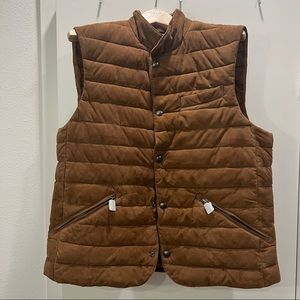 Brown quilted suede vest